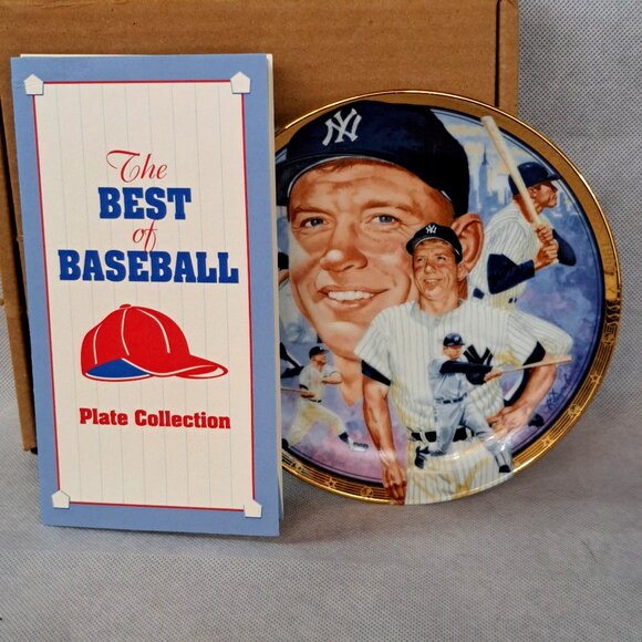 MICKEY MANTLE Plate LIMITED EDITION Hamilton Collection New In Box w/ Paperwork - Picture 1 of 13